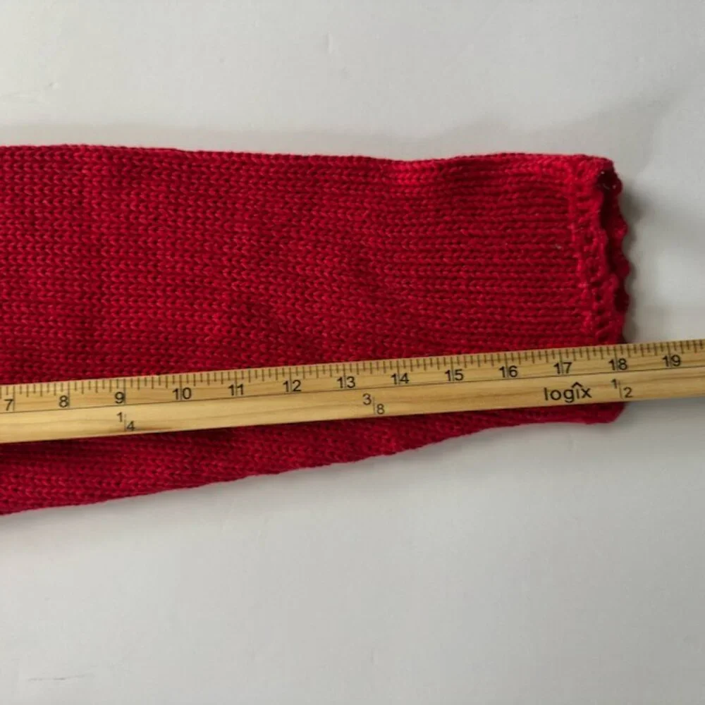 Red Christmas Tree Sweater Tunic, Embroidered, Tiara International Size L - Picture 8 of 13